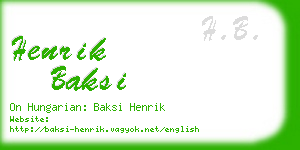 henrik baksi business card